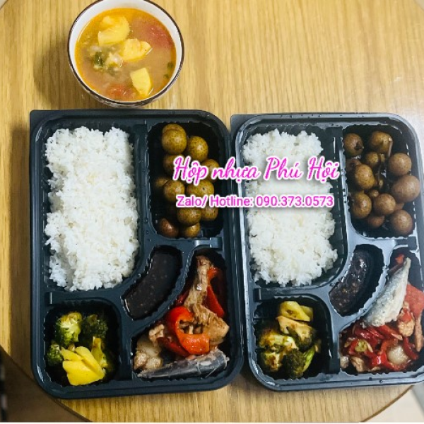 Hộp nhựa 5 ngăn đựng cơm JB19